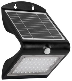 Ecolamp Exteriérové solárne nástenné LED svietidlo Butterfly, 1x LED 3,2w, čierna, pohybový senzor