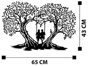 Nástenná kovová dekorácia LOVE II čierna