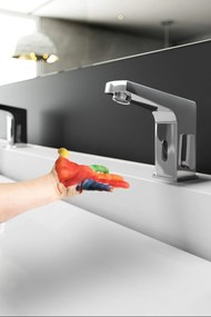 Deante Deante, senzorová umývadlová batéria s reguláciou teploty v tele 230 / 6V, chromová, BCH_029V
