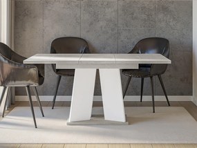 Rozkladací jedálenský stôl 120 cm Jeremias (sivá + biela) (pre 4-6 osôb). Vlastná spoľahlivá doprava až k Vám domov. 1105345