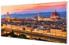 Nástenný panel  Italy Panorama noc katedrála 140x70 cm
