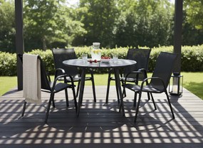 Noela Záhradný jedálenský set Wilder + 4x kovová stolička Ramada