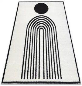 Moderný koberec MODE 8597 geometrická krémová / čierna Veľkosť: 140x190 cm