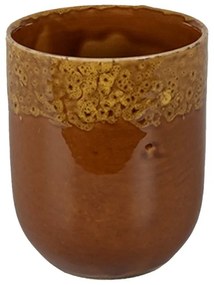 Hnedožltý keramický kalíšok na čaj - ∅ 7*8 cm / 0,15L