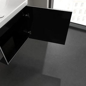 VILLEROY &amp; BOCH Avento závesná skrinka pod umývadlo Compact, 1 dvierka, pánty vpravo, 530 x 352 x 514 mm, Crystal Black, A88801B3