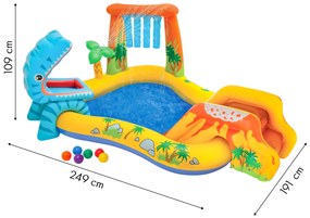 Vodné ihrisko Intex Dinosaurus, bazén, šmykľavka, fontána