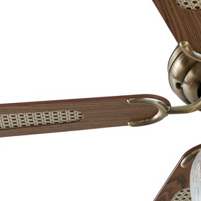 Stropný ventilátor mosadzný s drevom 107,5 cm s ťahovým spínačom - Mistral Karel