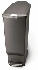 Úzky pedálový kôš 40 l šedý plast, sivá