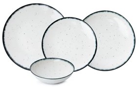 Jedálenská súprava 24 ks biela/čierna/porcelán