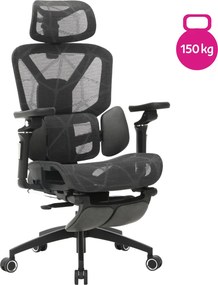 Kancelárske kreslo, tmavosivá/čierna, nosnosť 150 kg, VILMER