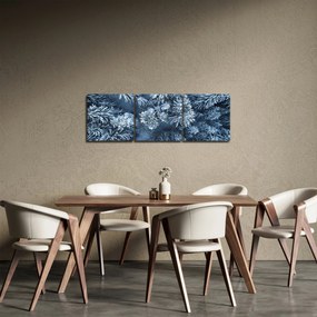 Obraz - Zasnežený les (s hodinami) (90x30 cm)