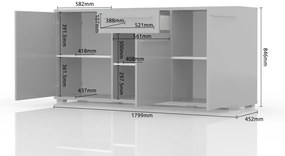 Široká kombinovaná komoda Tiana II - béžová