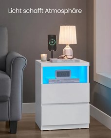 Set dvoch nočných stolíkov s LED osvetlením LET834W01