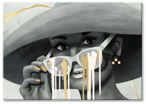 Obrazy na plátne - PREMIUM ART – Žena v klobúku