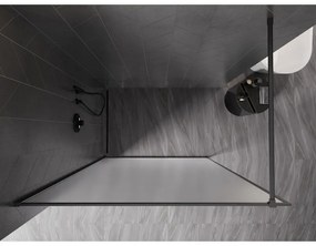 Mexen Kioto-XF, sprchová zástena s rámom 160 x 202 cm, 10mm sklo námraza, grafitový profil, 800-160-104-66-30-X