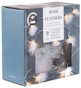 Butlers FEATHERS LED Svetelná reťaz s USB pierka 20 svetiel