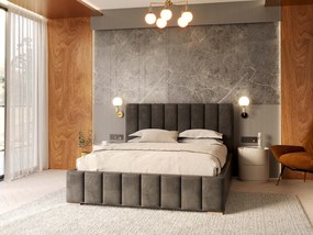 Manželská čalúnená posteľ s úložným priestorom Austin 160x200 - grafit