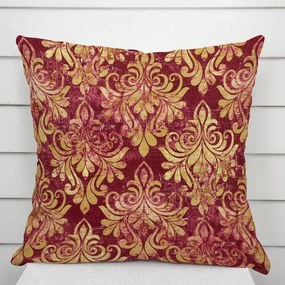 Biante Zamatová obliečka na vankúš Tamara TMR-053 Zámocký vzor na vínovo červenom 60 x 60 cm