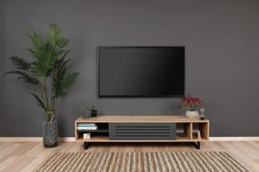 TV stolík Zafir 160 cm antracit/hnedý