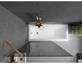 Mexen Next, 1-krídlová vaňová zástena 100 x 150 cm, 6mm šedé sklo, medená matná, 895-100-000-00-40-65