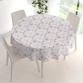 Biante Dekoračný okrúhly obrus PML-031 Designové geometrické obrazce na bielom Ø 110 cm