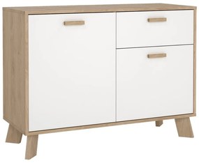 Biela/v prírodnej farbe komoda v dekore duba 99x73x39 cm Ikast – Tvilum