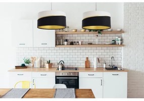 Luster na lanku SWING 1xE27/60W/230V čierna/biela/zlatá