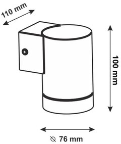 LED Vonkajšie nástenné svietidlo NIVERO LED/6,5W IP44 matný chróm