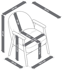 Kreslo s opierkou rúk a podstavcom z dreva
