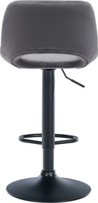 Barová stolička Camden - zamat, čierny rám - Tmavo sivá