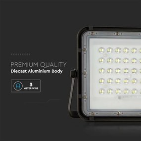 LED Vonkajší solárny reflektor LED/6W/3,2V IP65 4000K čierna + DO