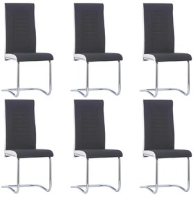Jedálenské stoličky, perová kostra 6 ks, čierne, látka