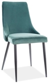 Jedálenská stolička Piano B Velvet, zelená / čierna