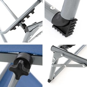 Garthen 70753 Záhradné skladacie ležadlo so strieškou XXL - modré