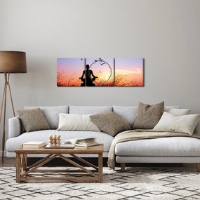 Obraz - Meditácia (s hodinami) (90x30 cm)