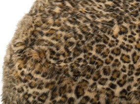Taburet s leopardím vzorom hrdzavo hnedá a béžová – 70*70*45 cm