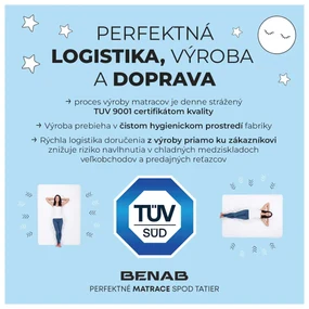 BENAB FYZIO taštičkový matrac 180x200 cm Poťah Chloe Active