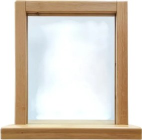 Kozmetické zrkadlo s dreveným rámom, 55x10x58 cm