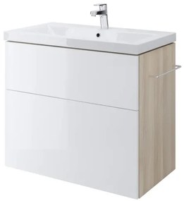 Cersanit Smart, závesná umývadlová skrinka 80cm, jaseň svetlý-biela lesklá, S568-020