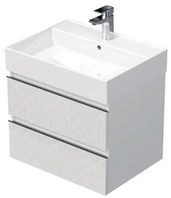 Kúpeľňová skrinka s umývadlom SAT Cube Way 60x47,5x46 cm biela mat CUBE3D46602ZBSAT