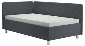 Čalúnená válenda s úložným priestorom a matracom EMILE 110x200 cm sivá