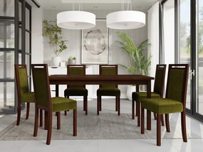 Rozkladací jedálenský stôl so 6 stoličkami AL03, Morenie: Orech - L, Poťahové látky: Zetta 297 Mirjan24 5903211266508