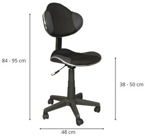 Dětská otočná židle Pely černá/modrá