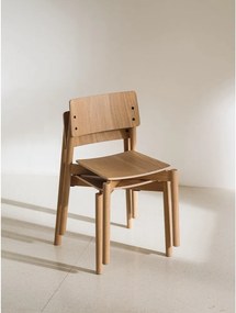 Stohovateľná jedálenská stolička v dekore duba v prírodnej farbe Wem – noo.ma