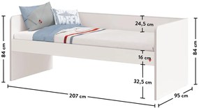 Posteľ I 90x200 Pure Modular - biela