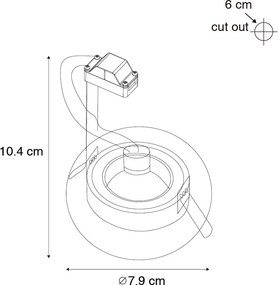 Sada 6 vstavaných bodových svetiel bielych okrúhlych GU10 50 mm IP44 - Xena