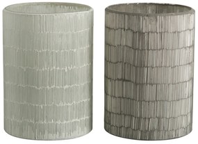 2ks veliké šedej sklenené svietniky Stripe - Ø 14 * 20cm