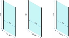 Rea Rapid, pevná stena pre sprchovací kút Rapid 100 x 195 cm, 6mm číre sklo, zlatý lesklý profil, REA-K5625