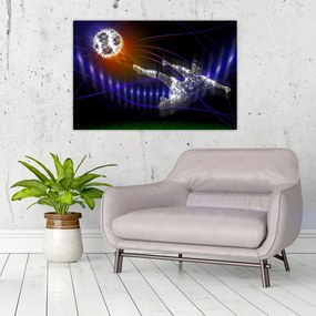 Obraz futbalistu v skoku (90x60 cm)