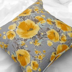 Polášek Krepový povlak na vankúš - Drobné žlté kvietky | 40 x 40 cm